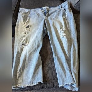 Size 26 cropped deconstructed jeans from torrid